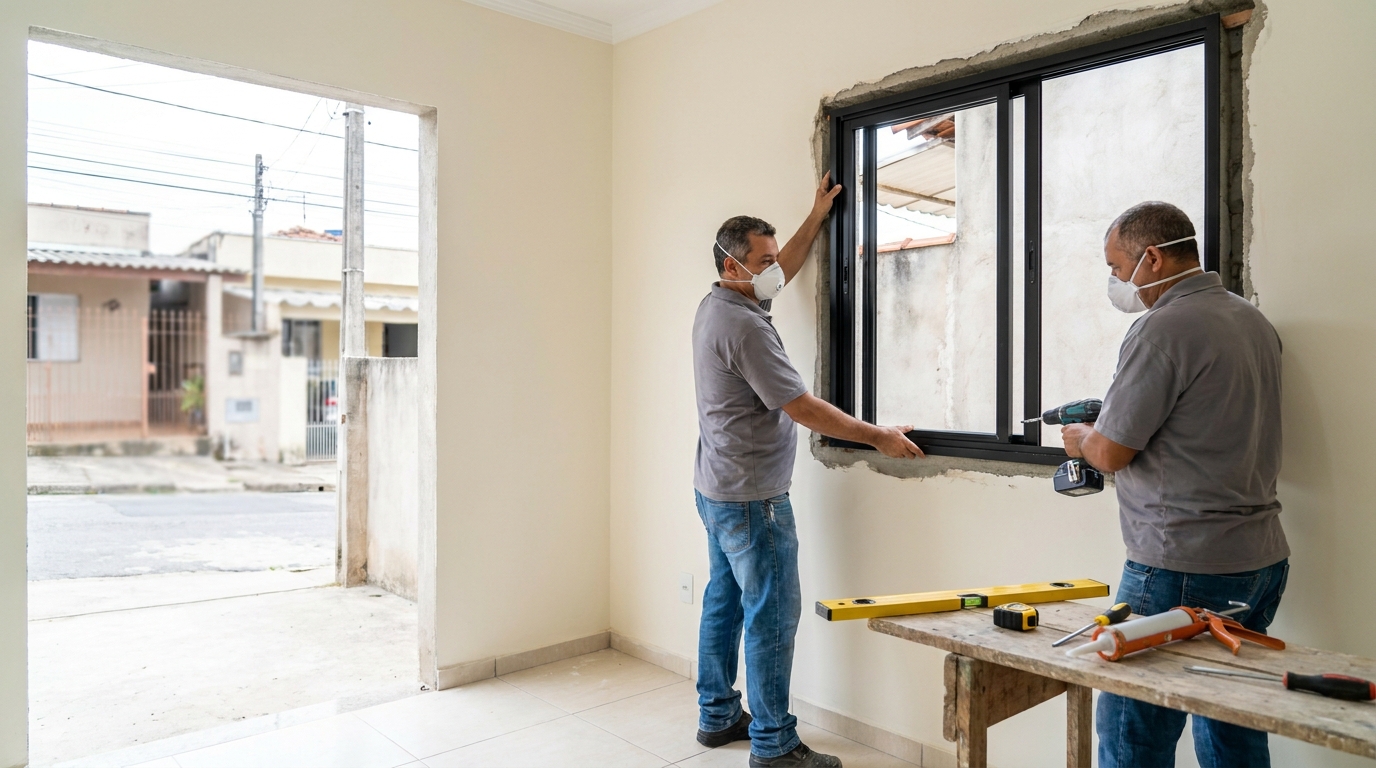 Esquadria de alumínio preta em Boa Vista-RR