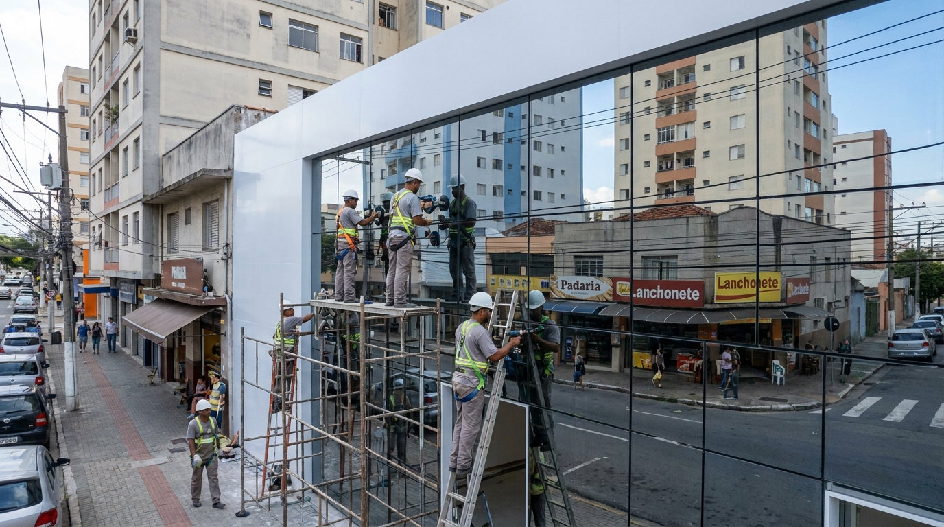 Fachada espelhada em esquina em Boa Vista-RR