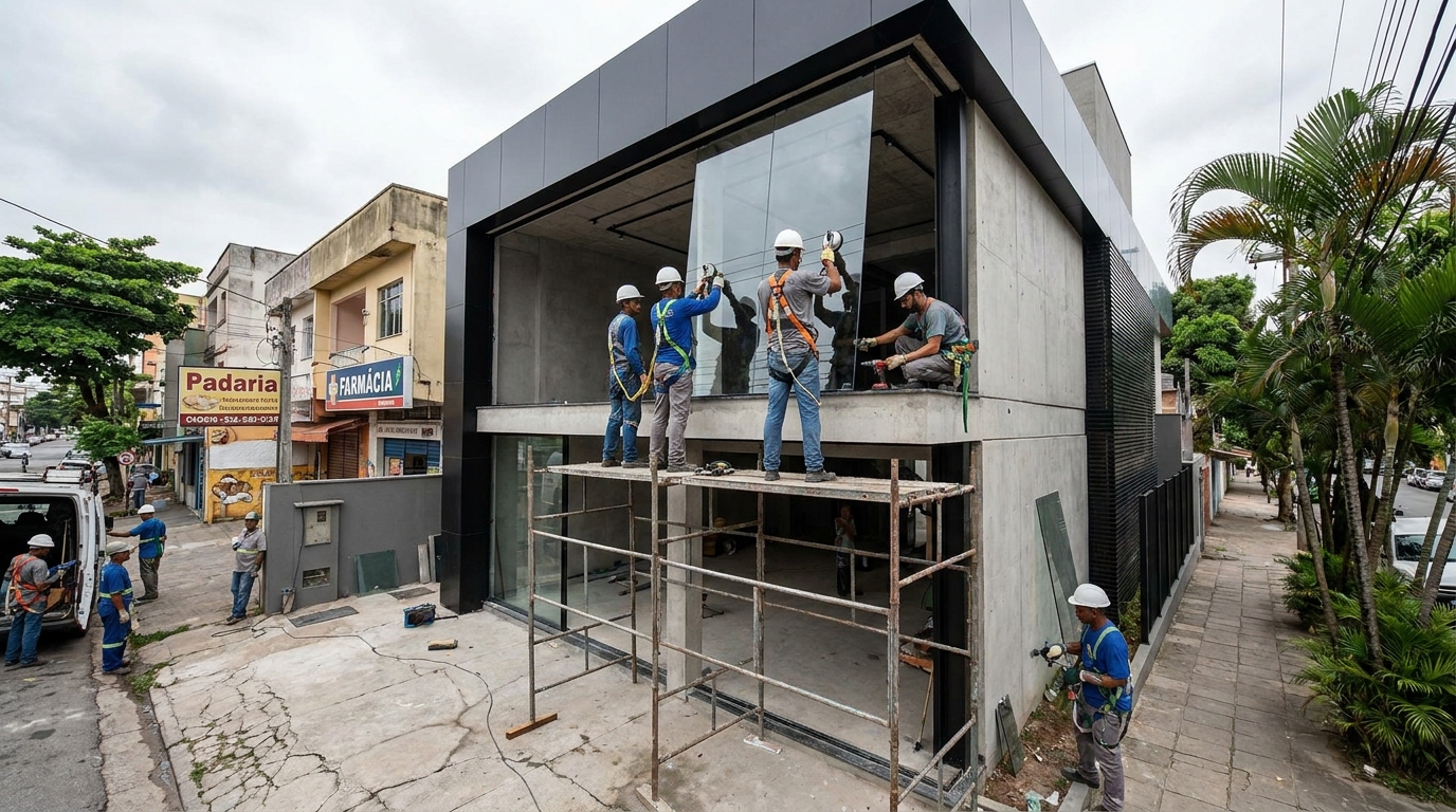 Fachada preta moderna em Boa Vista-RR